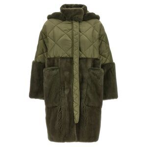 Blancha Women 'Nylon Diamond-Visone' Long Down Jacket